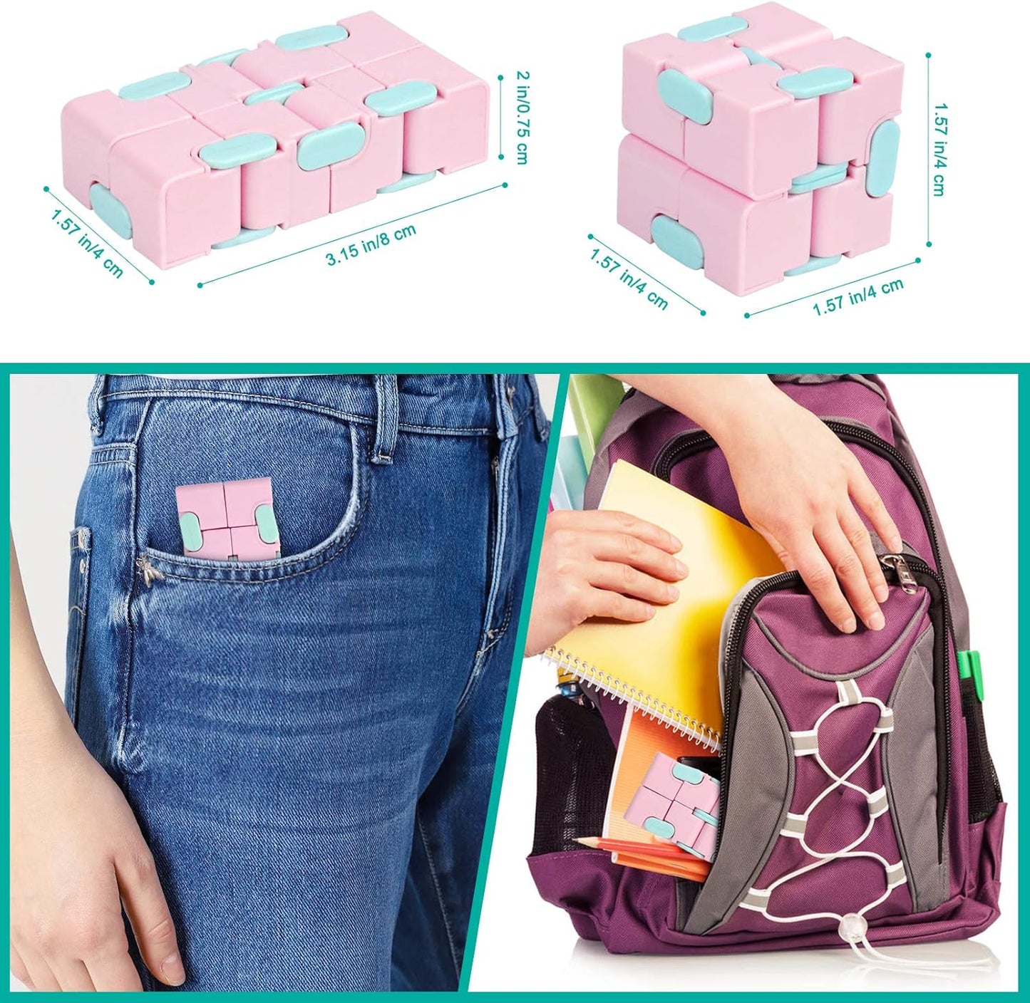 Infinitycube Fidget Toy Stress Relieving Fidgeting Game for Kids and Adults,Cute Pocket-sized