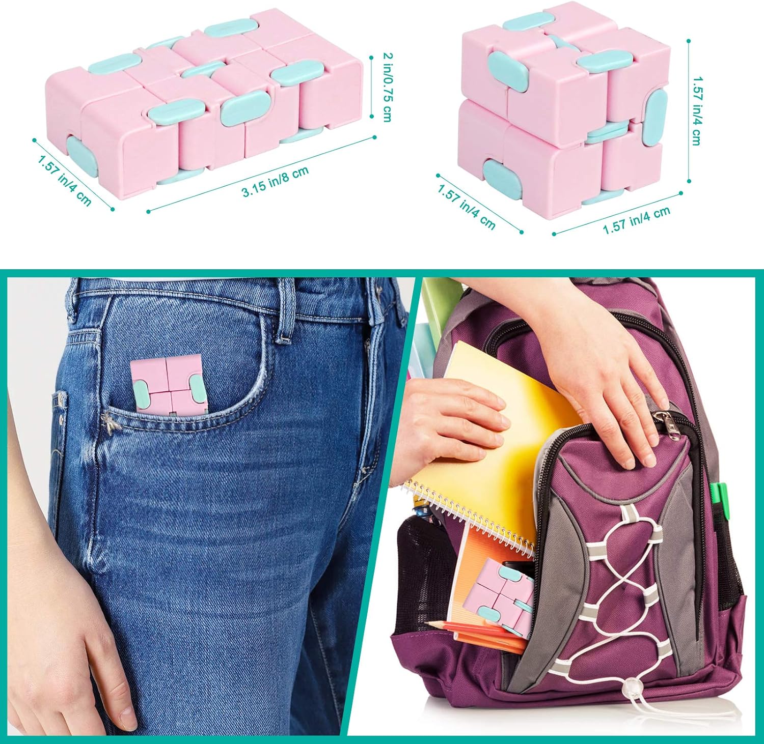 Infinitycube Fidget Toy Stress Relieving Fidgeting Game for Kids and Adults,Cute Pocket-sized