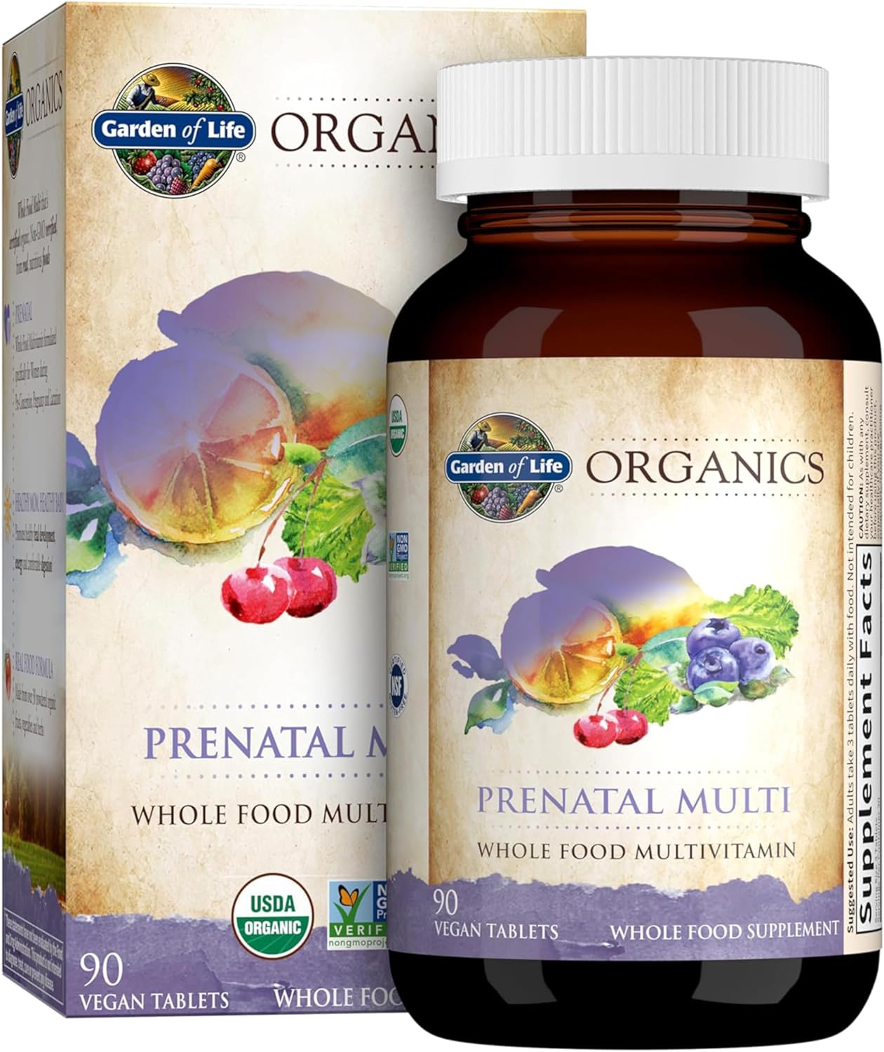 Garden of Life Prenatal Vitamins Organics Prenatal Multi - 90 Tablets, Vegan Whole Food