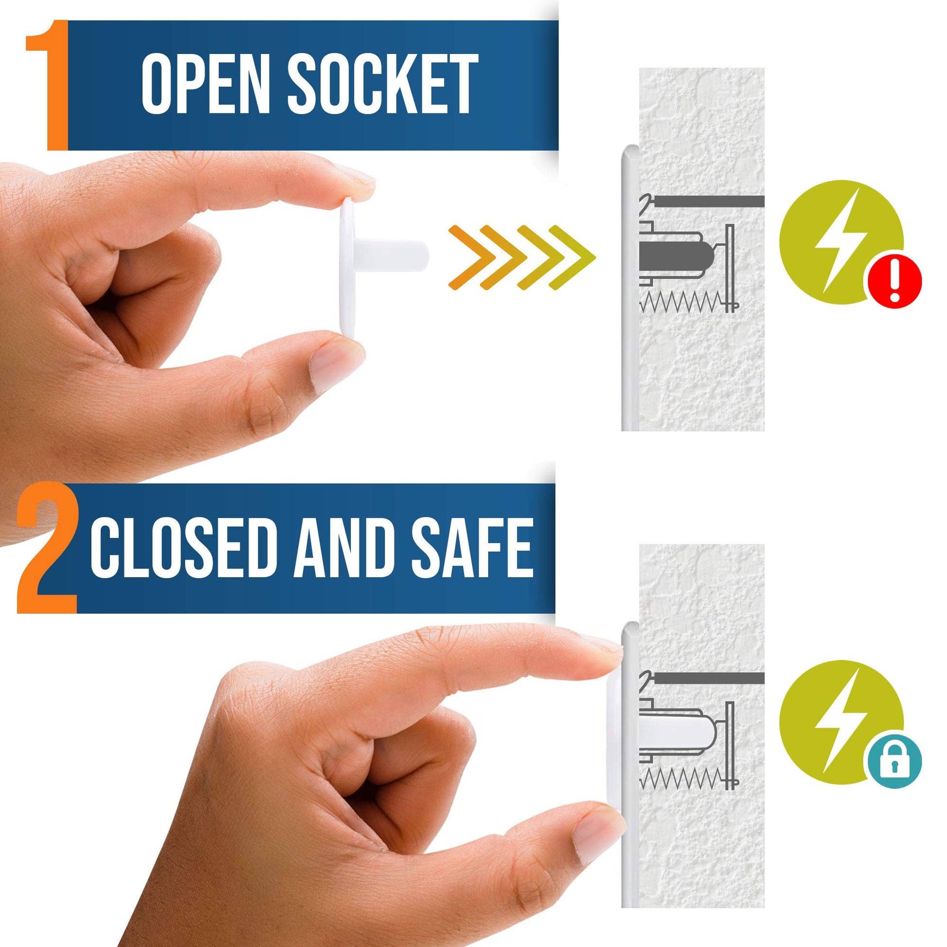 Clear Outlet Covers (50 Pack) Value Pack – Baby Safety Outlet Plug Covers – Durable & Steady