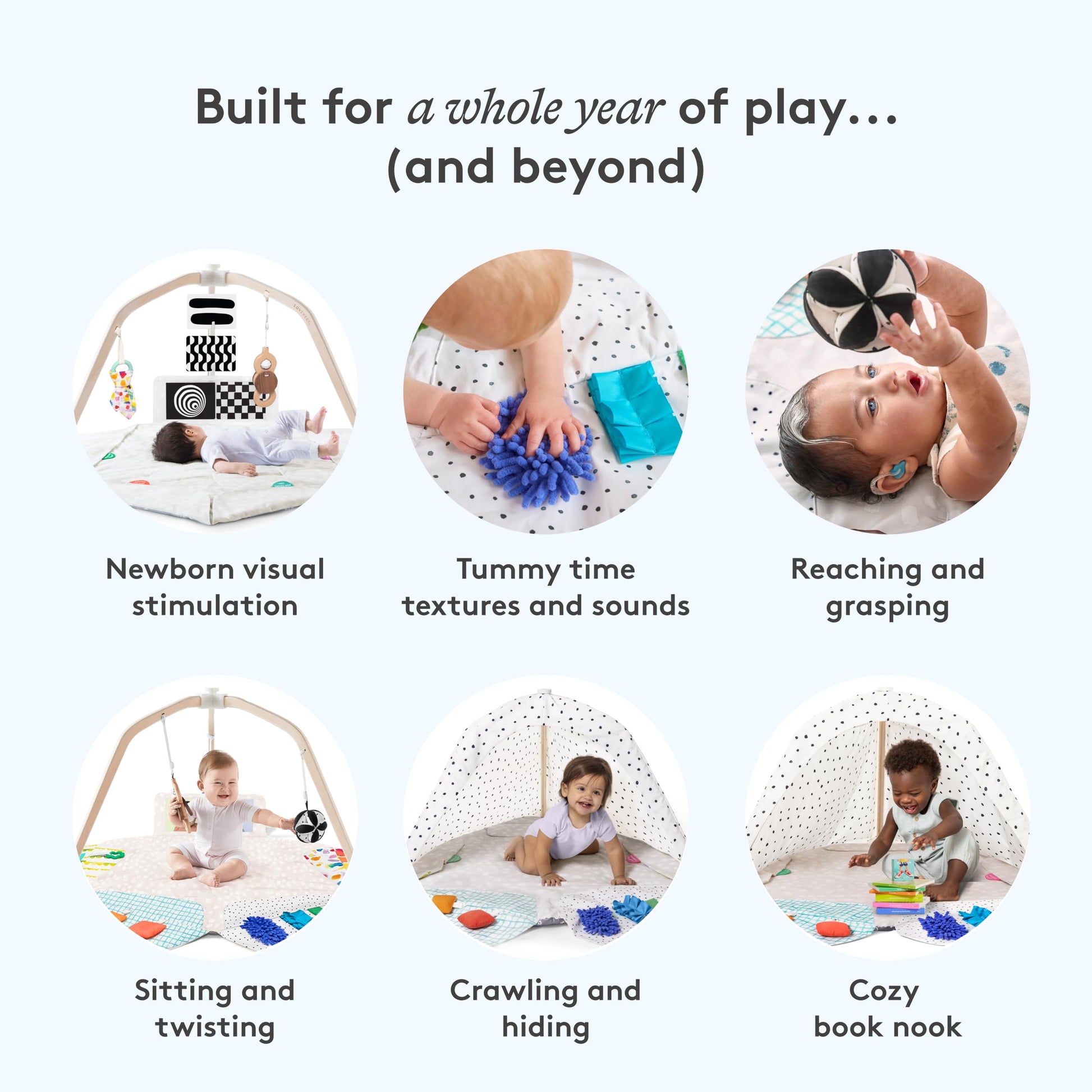 Lovevery, The Play Gym, 5-Stage Baby Developmental for Full Year of Play