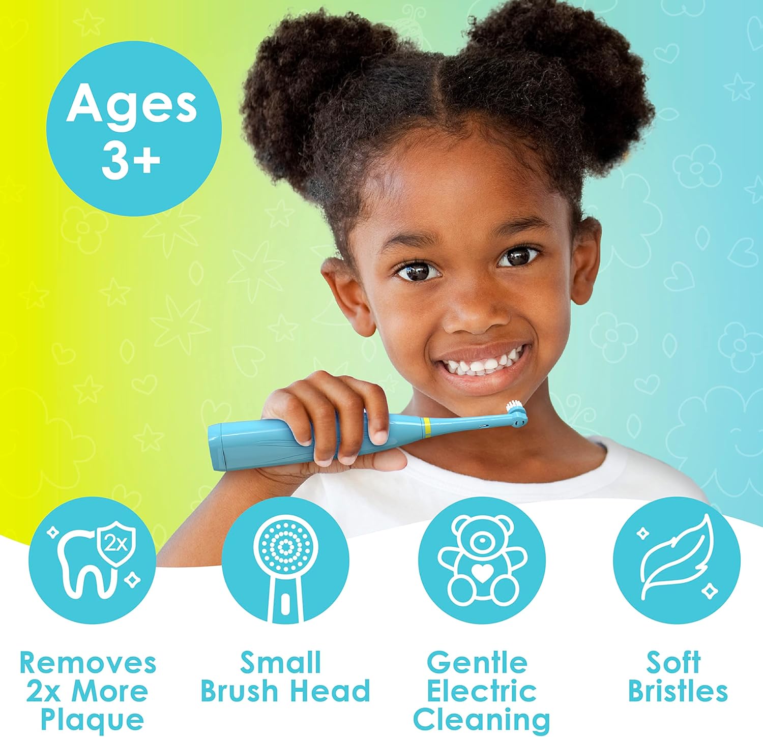 Brusheez Kids’ Electric Toothbrush Set - Safe & Effective for Ages 3+ - Parent Tested & Approved