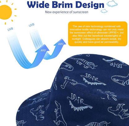 Durio Baby Bucket Sun Hat Toddler Hats Summer Beach Hat UPF 50+ Sun Protection Bucket Hats for Kids Baby Boy Girl Gifts 2Pack
