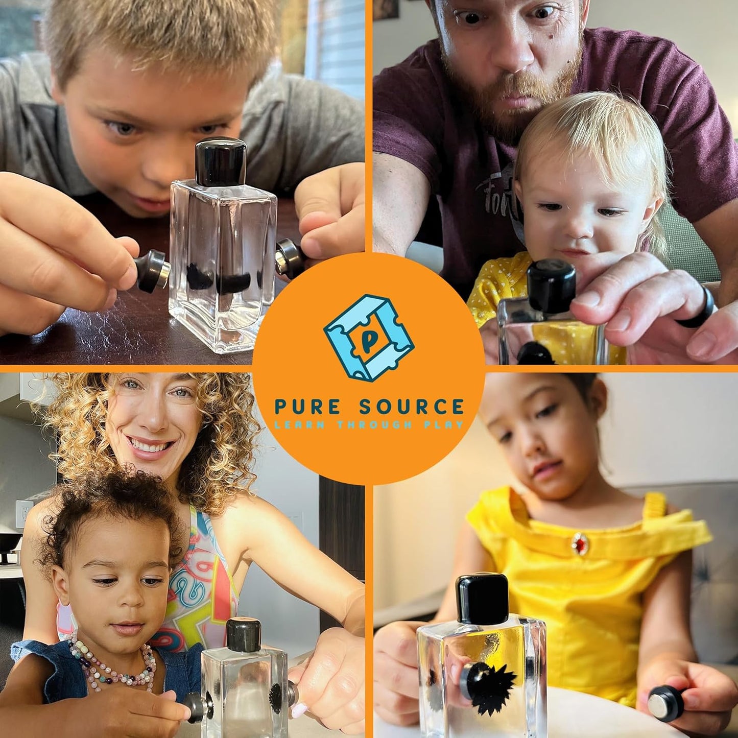 FerroFluid Display Toy Bottle – Ferro Fluid Liquid Metal STEM Toy, Magnetic Desk Toy with Neodymium Magnets, Interactive Adults Physics Toy, Educational Iron Filings Magnet Science Kit - 2ml