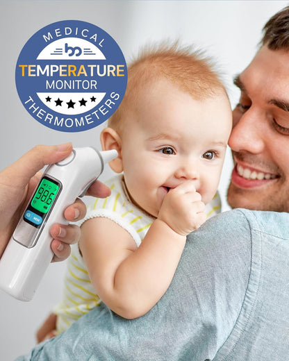 Ear Thermometer, Highly Accurate Ear Thermometer for Kids, Adults and Babies, 30 Memory Recall, 1s