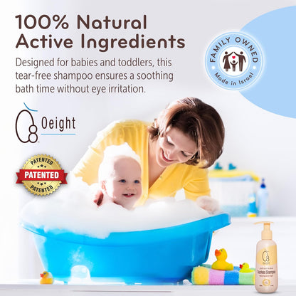 Oeight Tearless Baby Shampoo, Hypoallergenic & Dermatologically Tested Baby Shampoo, 100% Natural