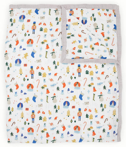 Little Unicorn Premium Quilted Throw | Super Soft, Multi-Layered Muslin XL Blanket| Great for Kids