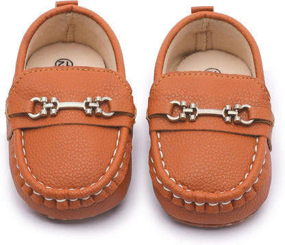 LONSOEN Baby Girls Boys Loafers Prewalker Dress Crib Shoes