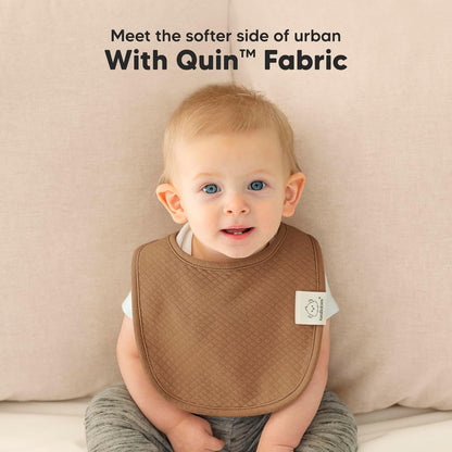 8-Pack Organic Baby Bibs for Girls, Boys - Quilted Cotton Cloth Baby Drool Bibs for Drooling and Teething Toddler, Newborn, Infant, Soft & Super Absorbent (Driftwood)