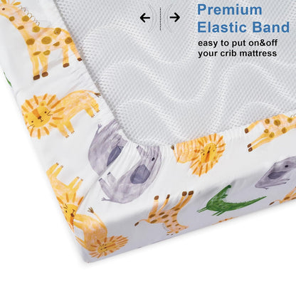 TILLYOU Baby Crib Sheets for Boys Girls, Super Soft Toddler Bed Sheets, 2 Pack Sheets for Standard