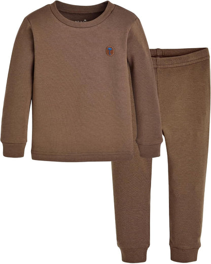 moimoln 6M-8Y Modal Cotton Solid Soft Breathable Baby Toddler Boys Girls Snug fit Pjs Long Sleeve Pajamas Set Sleepwear Daily