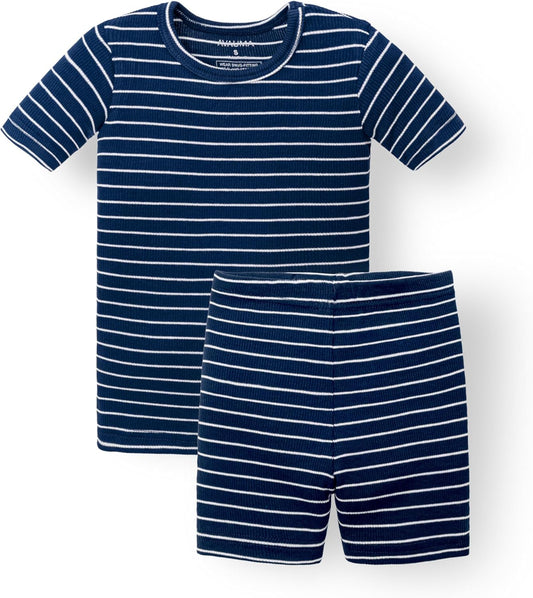 AVAUMA Stripe Pattern Baby Boys Girls Pajama Set Kids Toddler Snug fit Ribbed Sleepwear pjs for Daily Life Style