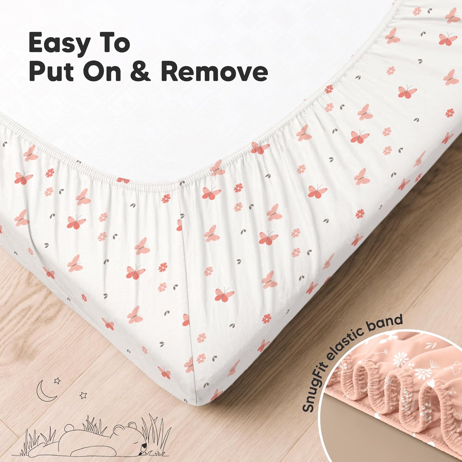 KeaBabies 2-Pack Organic Crib Sheets for Boys, Girls - 52x28 Fitted Crib Mattress Sheet Neutral