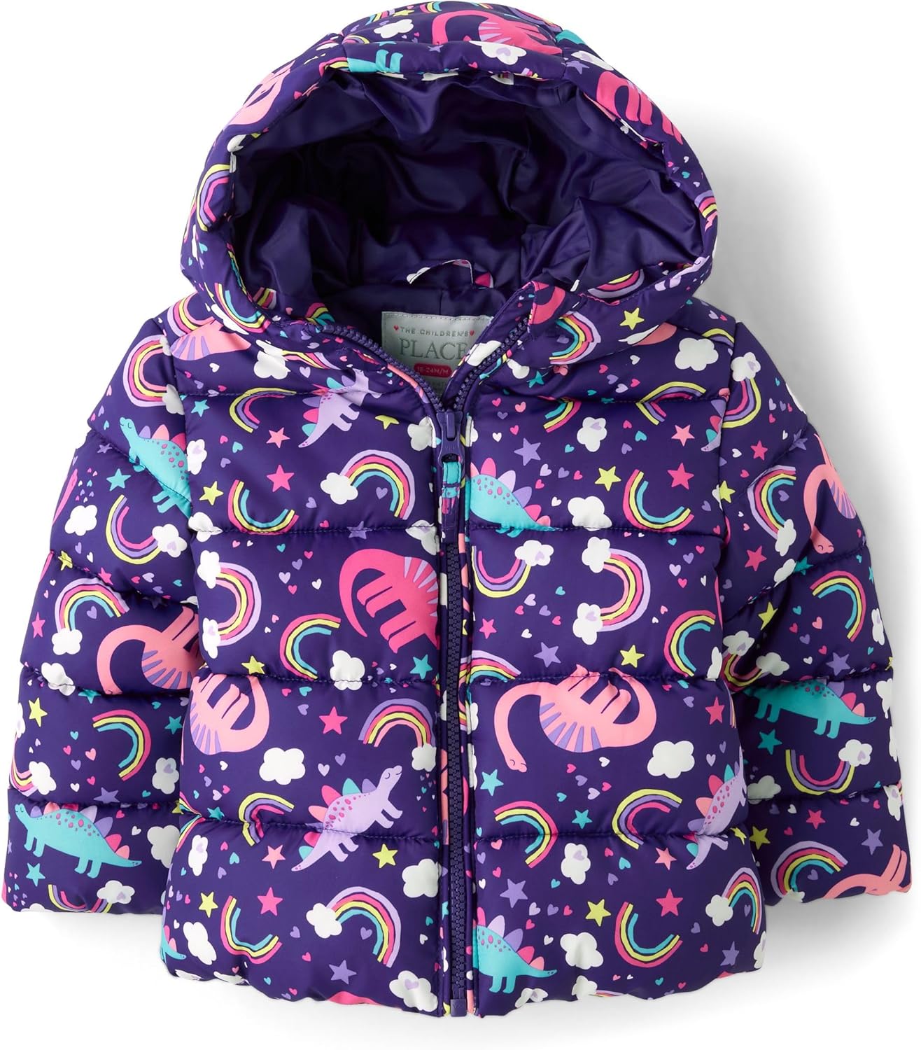 The Children's Place Baby and Toddler Girls' Medium Weight Wind-Resistant, Water-Resistant Puffer Jacket