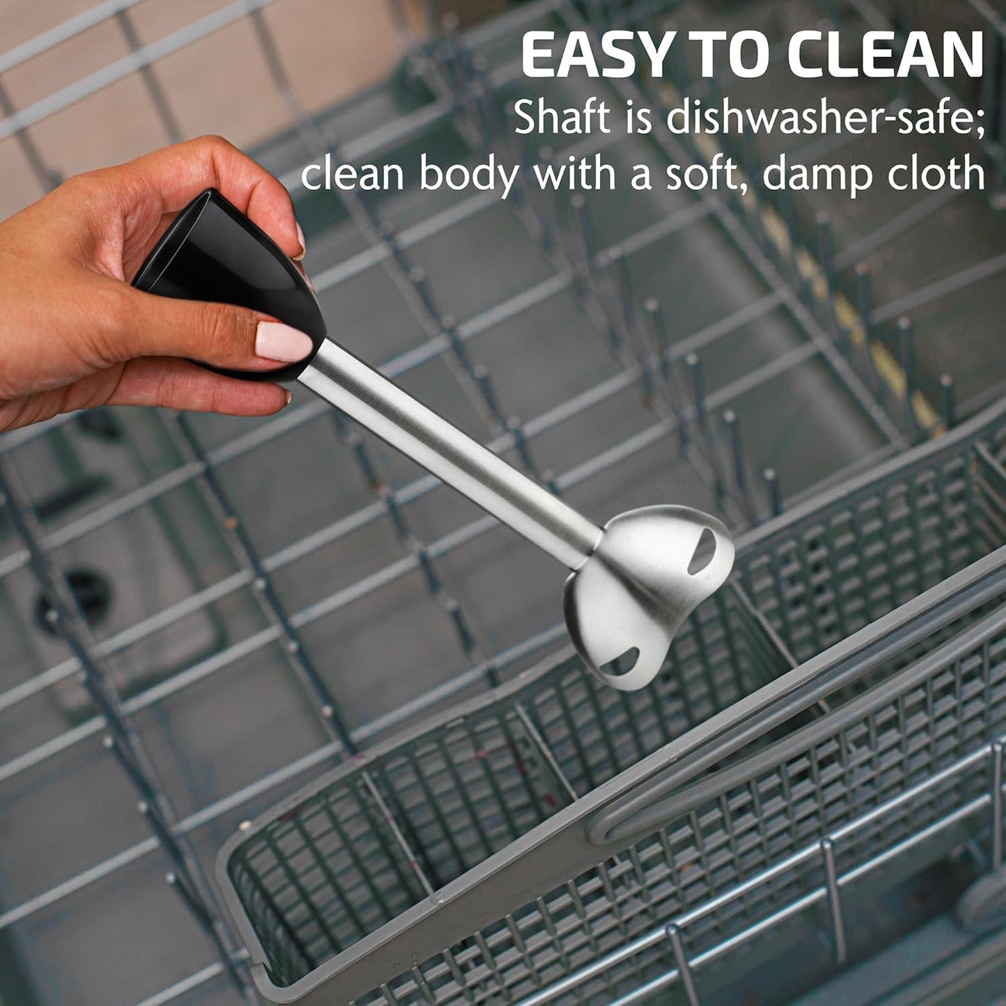 OVENTE Immersion Hand Blender, 300W Electric Handheld Portable Stick Mixer with 2 Mixing Speed and