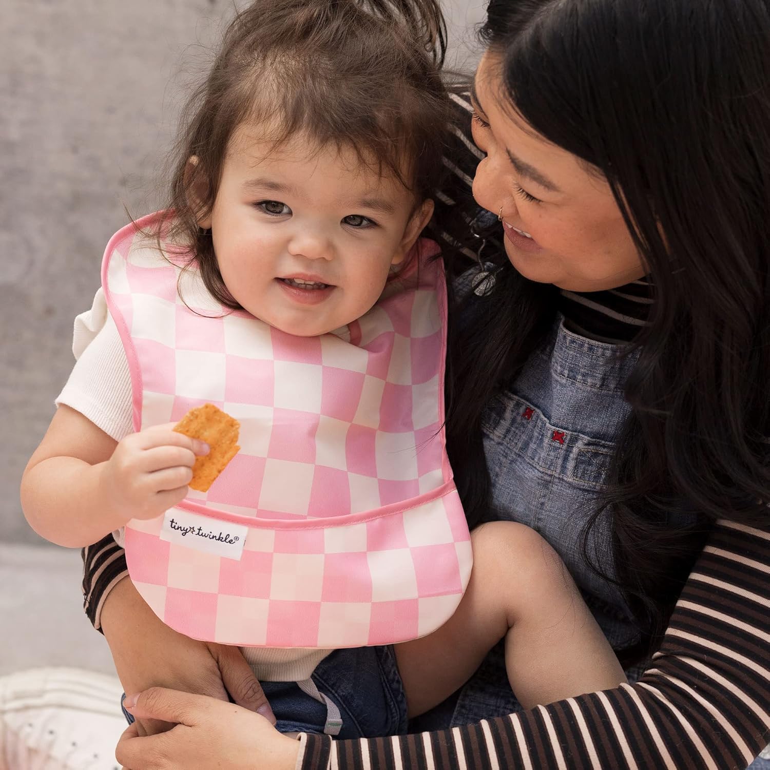 Tiny Twinkle Mess Proof Baby Bibs for Eating - Waterproof, Wipeable Bibs - Toddler Bibs - Travel