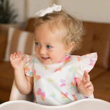 Tiny Twinkle Mess Proof Baby Bibs for Eating | Waterproof, Wipeable Toddler Bibs | Travel Friendly
