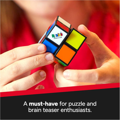 Rubik's Mini, Original 2x2 Rubik's Cube 3D Puzzle Fidget Cube Stress Relief Fidget Toy Brain Teasers Travel Games, Packaging May Vary, for Adults and Kids Ages 8+