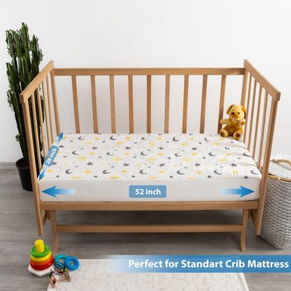 Waterproof Crib Mattress Protector Sheets,%100 Cotton Fabric, Absorbent Crib/Toddler Mattress