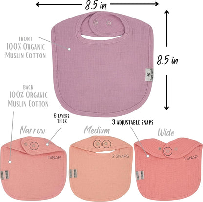 DiaperSquad's Baby Bibs for Drooling and Teething, Bibs for Boys, Baby Girl - Solid Cotton Baby Drool Bibs
