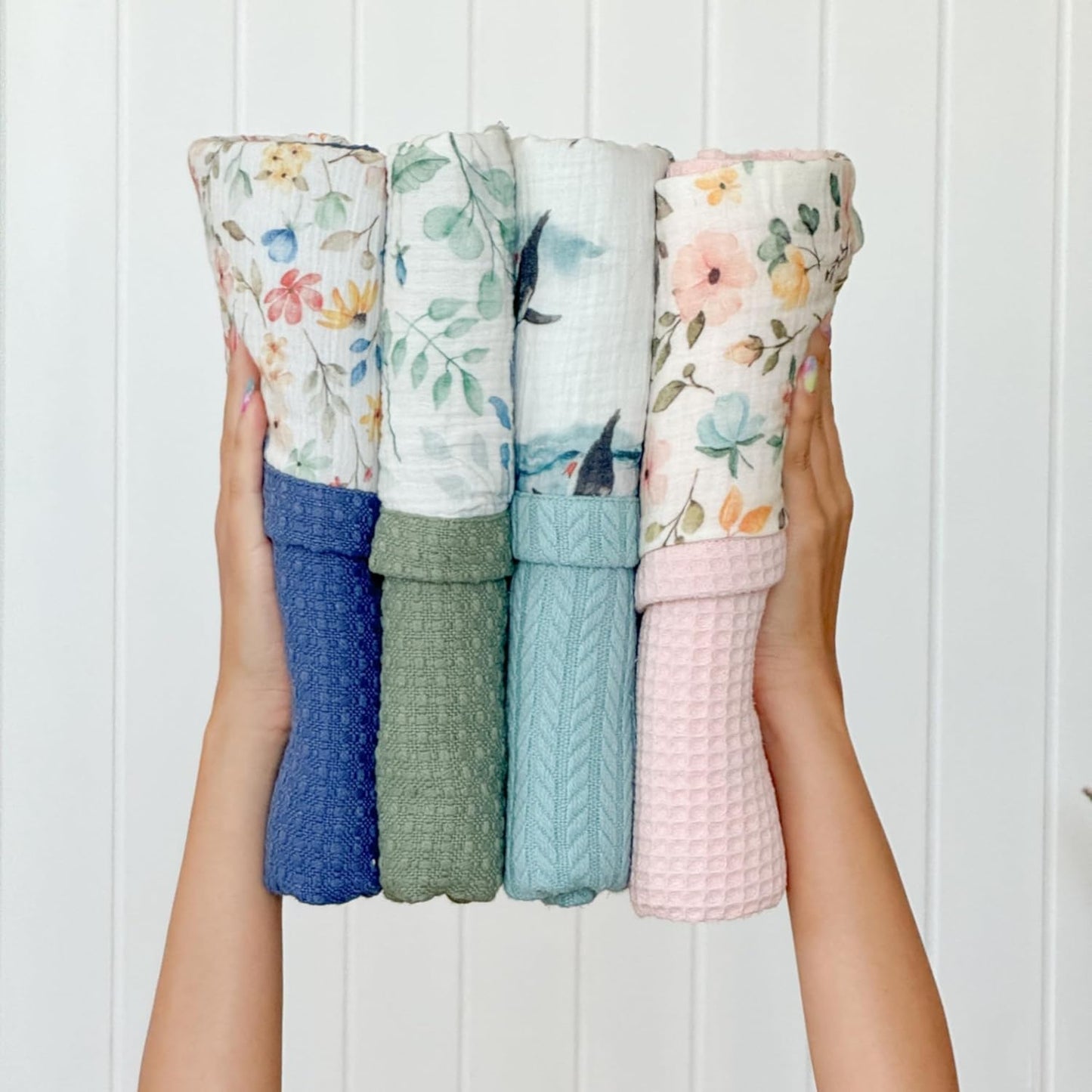 Personalized Baby Blanket with Name – Handmade 100% Organic Cotton Newborn Gift | Custom Knit