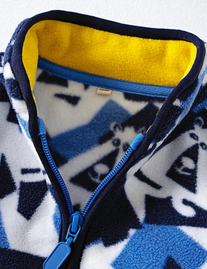 Kids Printed Polar Fleece Jacket Toddler Baby Boys Girls Autumn Winter Warm Sherpa Lining Outerwear Soft Lightweight