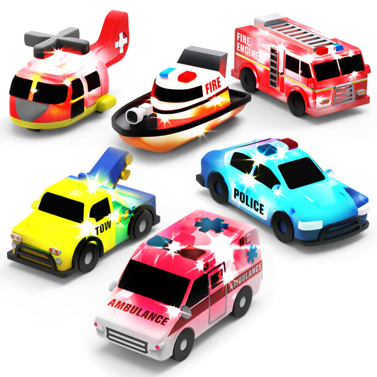 Tub Works® Emergency™ Cars Light Up Bath Toys, 6 Pack | Water-Activated Light Up Toys Flash &