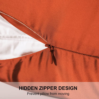 Mulberry Silk Pillowcase for Hair and Skin,King Size Cooling Silk Pillow Case with Hidden Zipper,Allergen Proof Dual Sides Soft Breathable Smooth Silk Pillow Cover for Women(King,Orange)