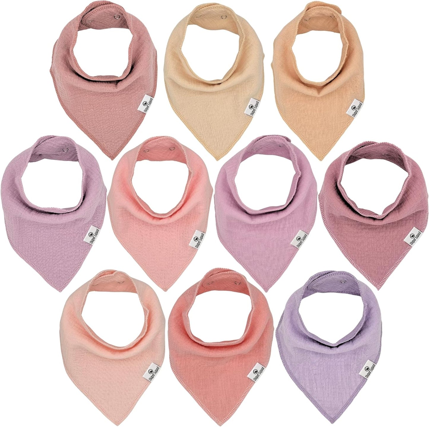 DiaperSquad's Baby Bibs for Drooling and Teething, Bibs for Boys, Baby Girl - Solid Cotton Baby Drool Bibs