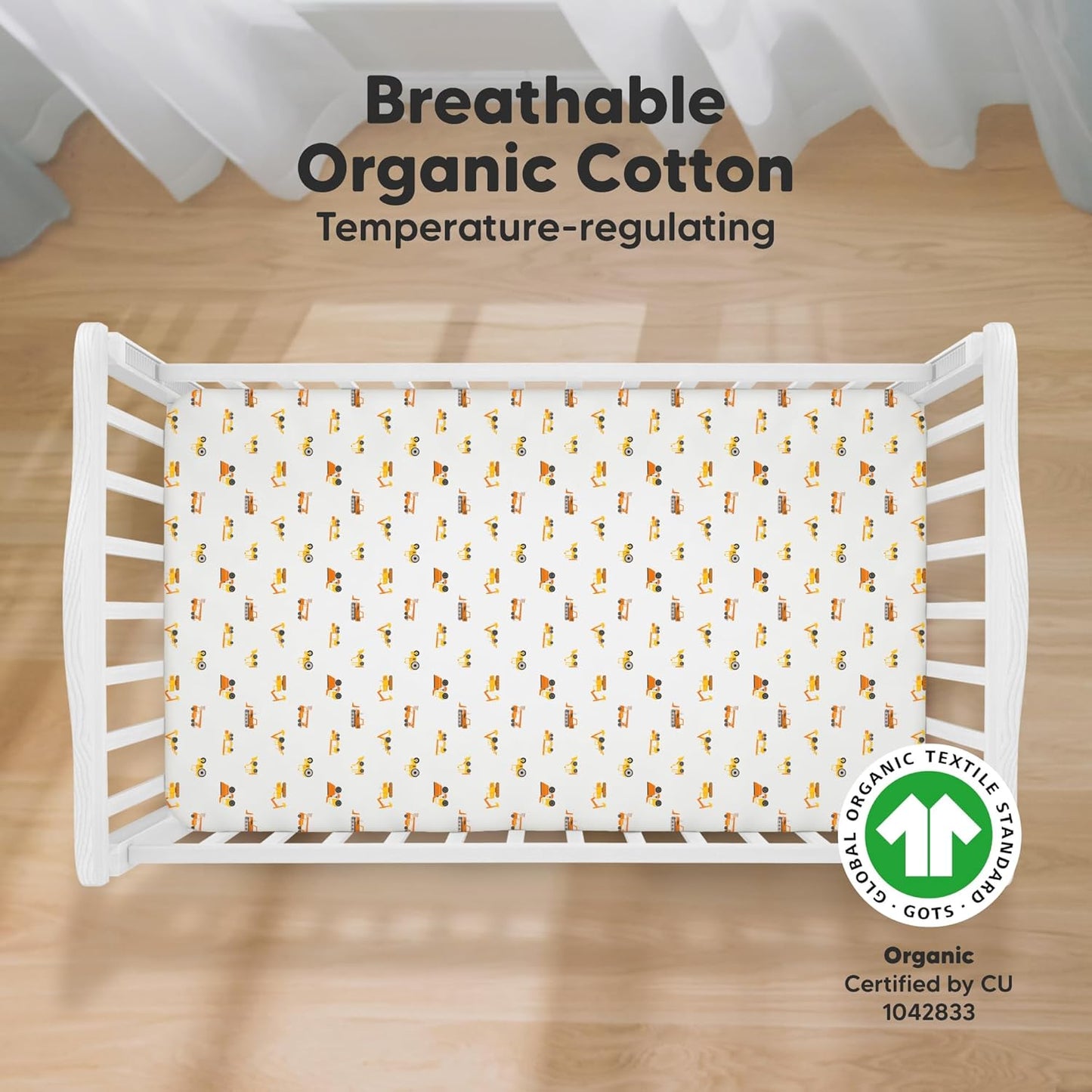KeaBabies 2-Pack Organic Crib Sheets for Boys, Girls - 52x28 Fitted Crib Mattress Sheet Neutral