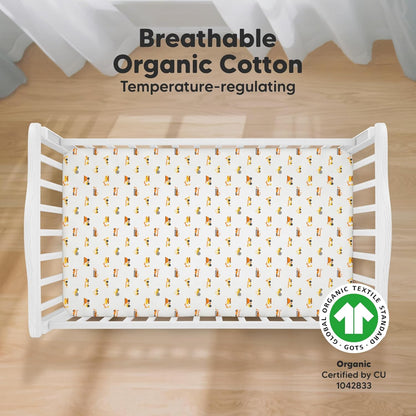 KeaBabies 2-Pack Organic Crib Sheets for Boys, Girls - 52x28 Fitted Crib Mattress Sheet Neutral