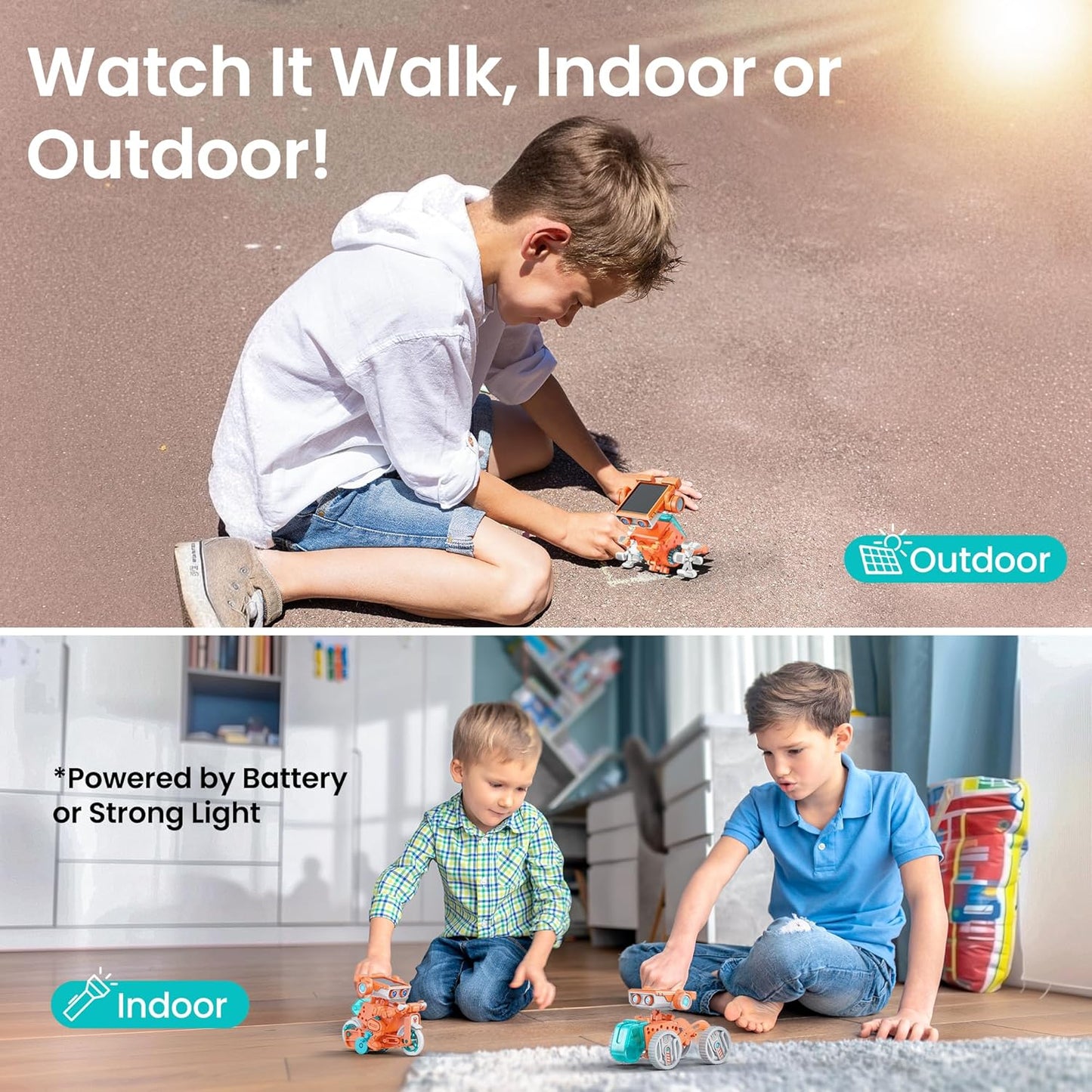 Sillbird Solar Robot Building Kit STEM Gift for Boys Aged 8-14, 15-in-1 DIY Science Educational Robotic Set, Solar or Battery Powered Toy for Kids Birthday with 212 Pieces