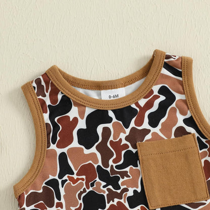 Kupretty Baby Boy Summer Clothes Sleeveless Tank Tops Vest T-Shirt + Casual Shorts Toddler Outfits Set