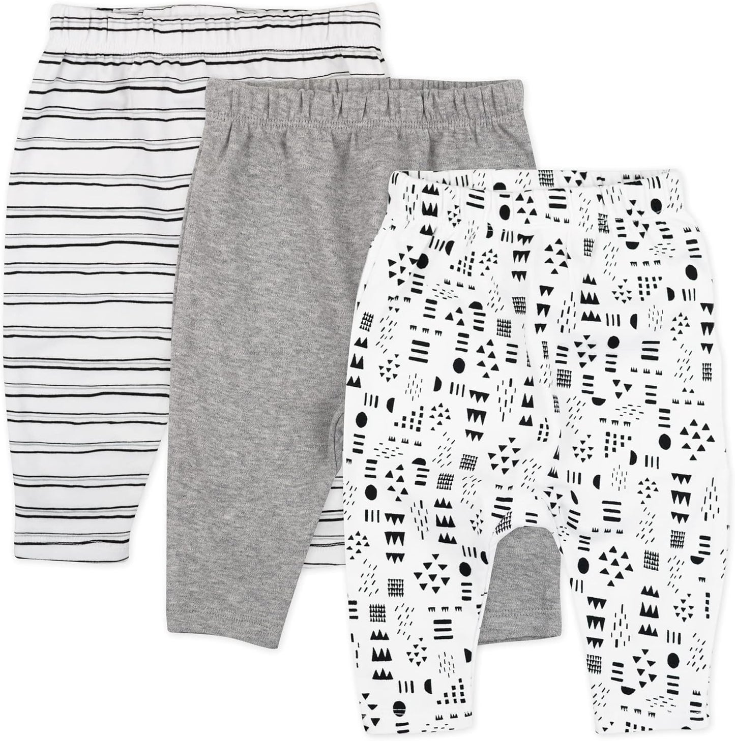 HonestBaby Multipack Harem Pants Roomy Fit Pull on Bottoms 100% Organic Cotton for Infant Baby Boys, Girls, Unisex