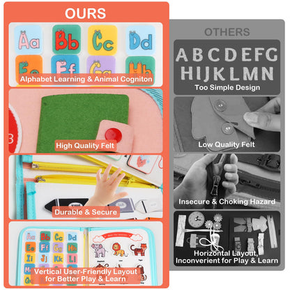 Teefrye Toddlers Busy Board Montessori Toys for Old 1-3 Year Girl Busy Book