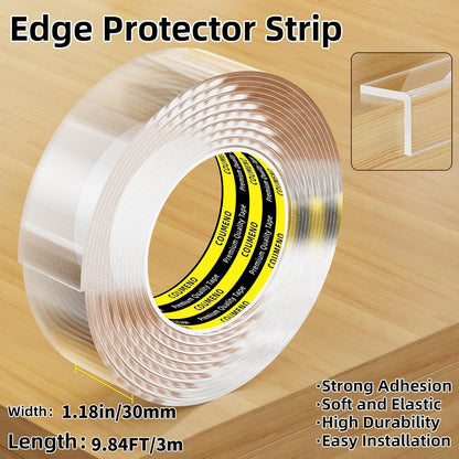 Baby Clear Edge Protector, 1.18inX9.84FT, Child Protection Desk Corner Anti-Bump Home Wrap Invisible, Anti-Sharp Edge Protect