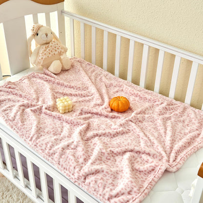 Yurhap Leopard Print Baby Blanket Fleece Baby Blankets for Girls, Ultra Soft Cozy Fluffy Infant