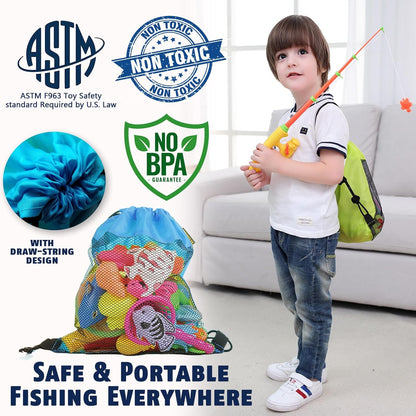 CozyBomB™ Magnetic Fishing Toys Game Set for Kids | Water Table Bathtub Kiddie Pool Party & Pole
