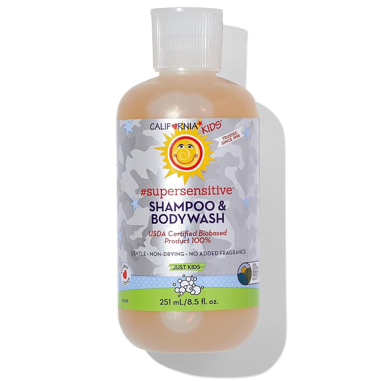 California Kids Super Sensitive Unscented Shampoo and Bodywash | 100% Plant-Based | Gentle Skincare