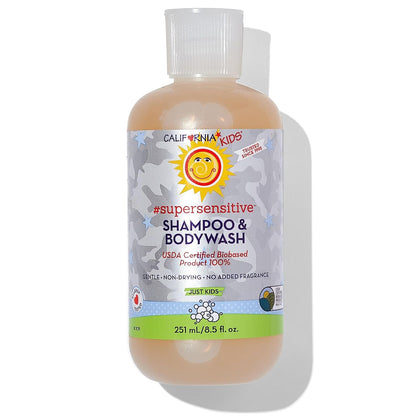 California Kids Super Sensitive Unscented Shampoo and Bodywash | 100% Plant-Based | Gentle Skincare