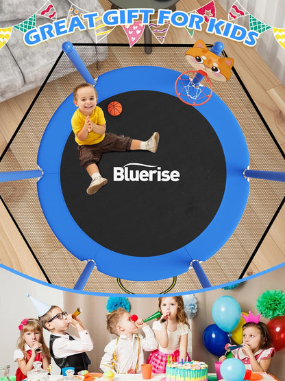 BLUERISE 55IN Indoor/Outdoor Toddler Trampoline for Kids Blue