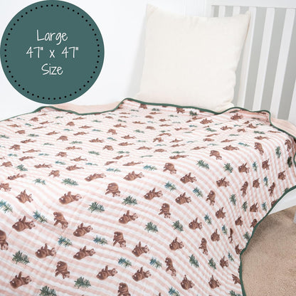 LollyBanks Muslin Baby Blanket 100% Organic Cotton, Muslin Quilt Lightweight, 6 Layers Soft Blanket
