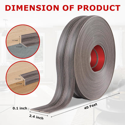 Flexible Wall Corner Protector Moulding Trim Peel and Stick Wall Corner Guards Edge Protector Self Adhesive Molding Trim Strip for Edge Ceiling (Brown Walnut Wood Grain, 2.4 in x 40 Ft)