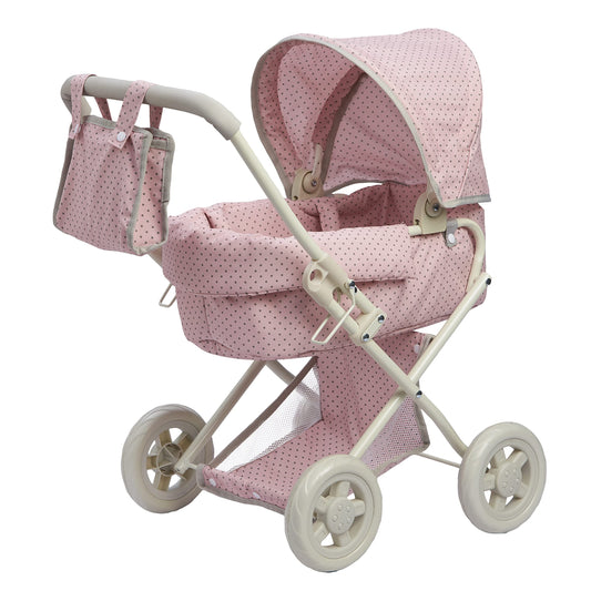 Olivia's Little World Buggy-Style Baby Doll Stroller with Retractable Canopy, Storage Underneath