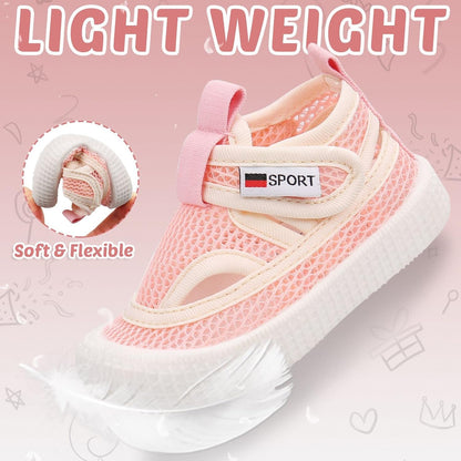 Baby Walking Shoes Toddler Girl Boy Soft Sole Breathable Mesh Slip on Summer Wide Shoes Infant Flexible Lightweight Non-Slip Safer Causal Tennis Shoes Toddler First Walkers Shoes Rubber Soles Outdoor
