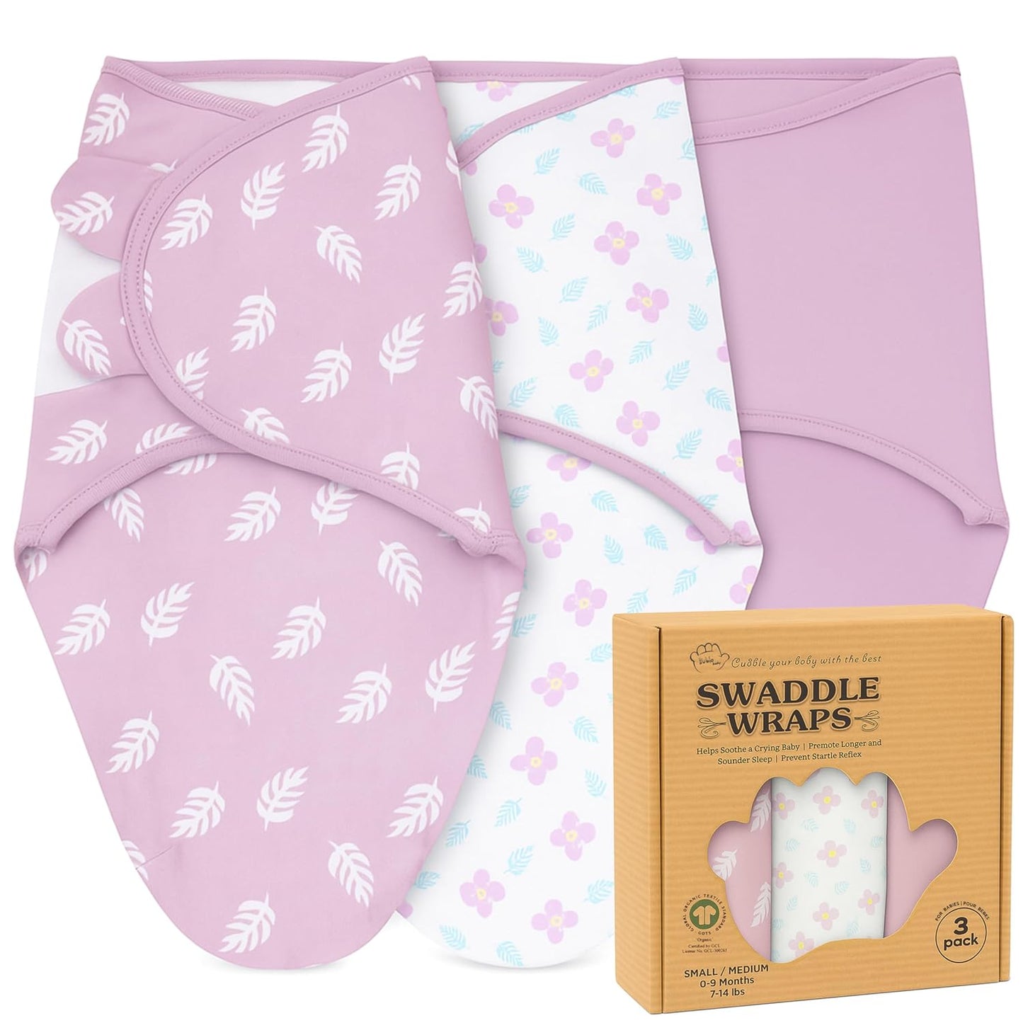 Bublo Baby Swaddles for Newborns – 3-Pack Infant Swaddles 0-3 Months – Adjustable Swaddle Sleep