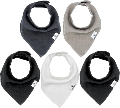 DiaperSquad's Baby Bibs for Drooling and Teething, Bibs for Boys, Baby Girl - Solid Cotton Baby Drool Bibs