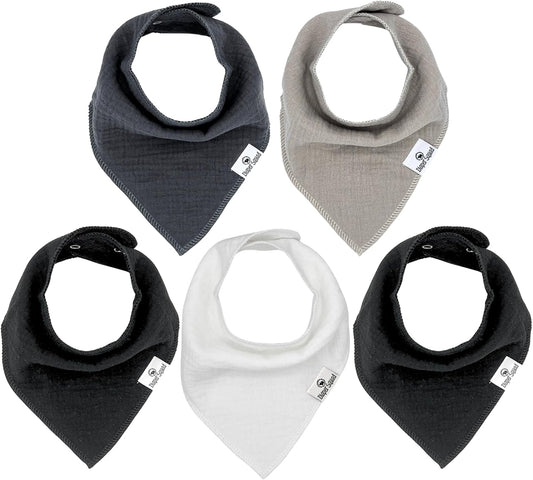 DiaperSquad's Baby Bibs for Drooling and Teething, Bibs for Boys, Baby Girl - Solid Cotton Baby Drool Bibs