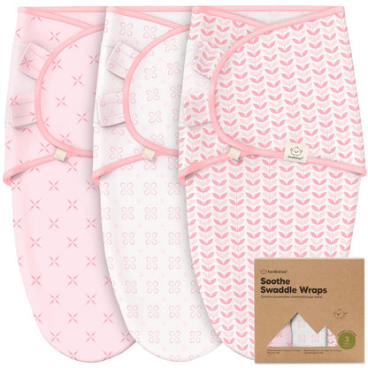 3-Pack Organic Baby Swaddle Sleep Sacks - Swaddles for Newborns, Infant 0-3 Months, Baby Girls