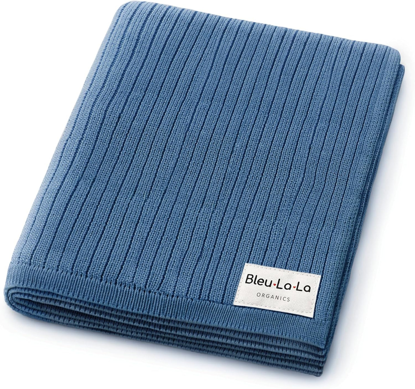 Organic Ribbed Swaddle Blanket for Boys & Girls - 100% Luxury Organic Soft Cotton Knit Warm Cozy